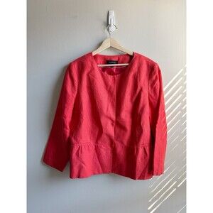 Talbots Red Linen Lightweight Jacket Size 14